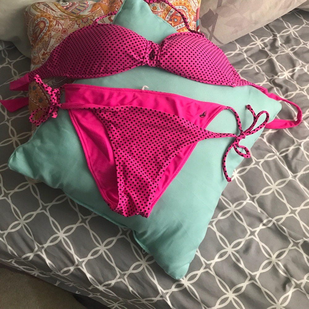 Reversible volcom teeny bikini.