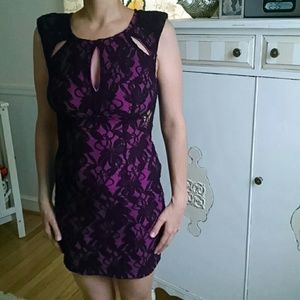 NWT Mika & Gala JR black lace bodycon Dress 12 8