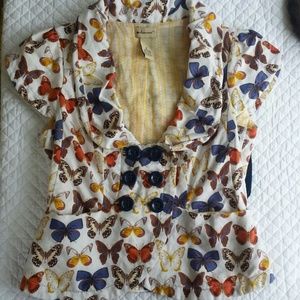 Anthropologie Skippers & Sulphurs Butterfly Vest