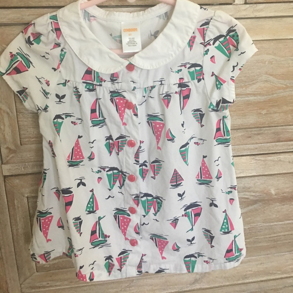 Gymboree 5T Sailboat Swing Top pink Blue