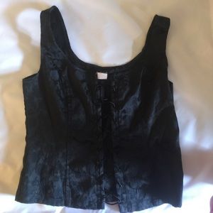 Women's black lace up corset