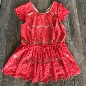 Anthropologie - Lace Peplum Top