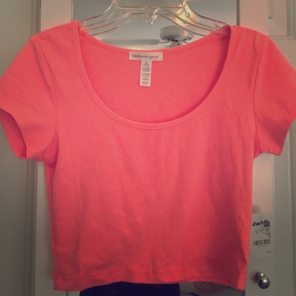 Bright Peach Crop Top