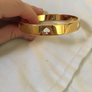 Kate Spade Gold Bangle with white Detail