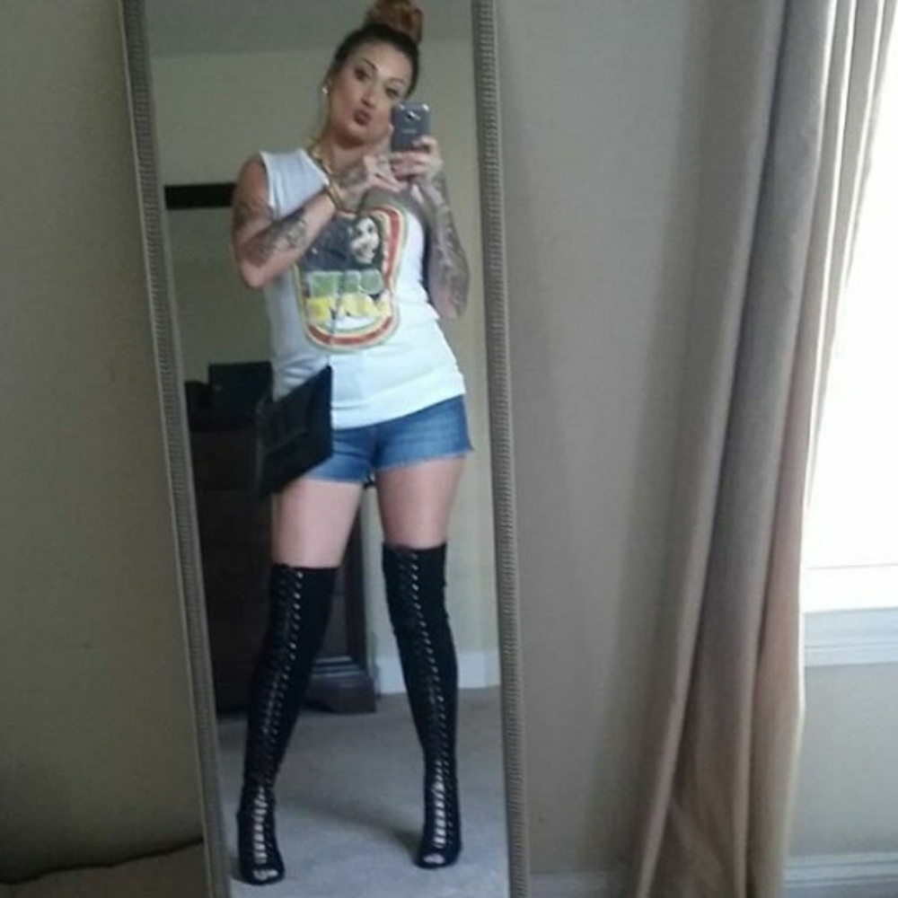 Open toe tigh high boots