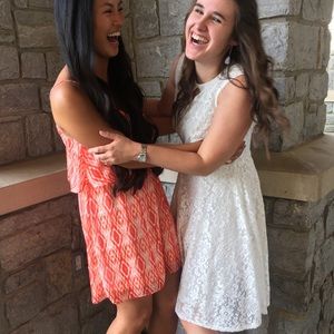 Lace white dress- perfect for a bride to be!