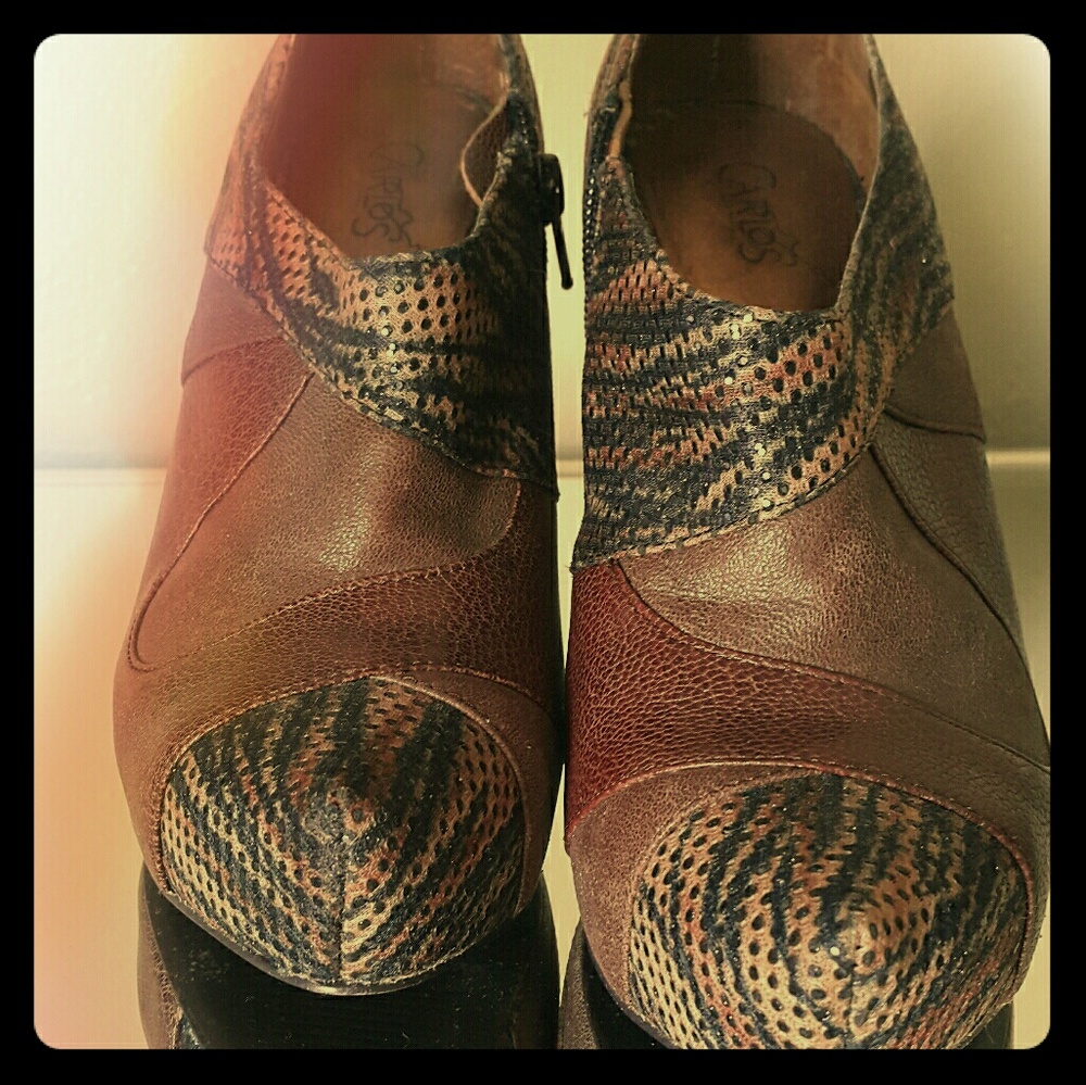 REDUCED EUC Carlos Santana black and brown  bootie