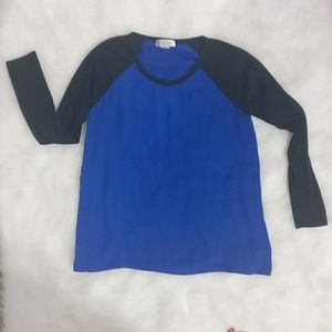 Black and Royal Blue Blouse