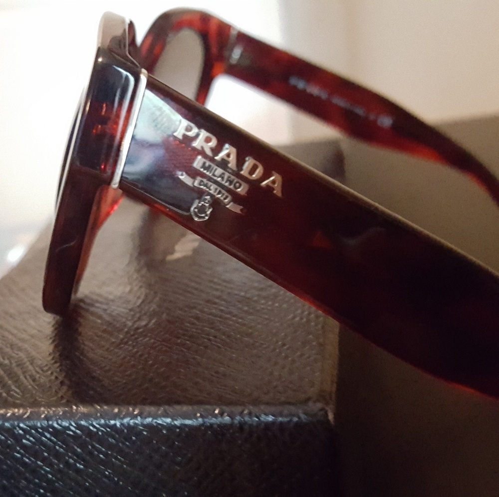 Prada Red Tortoise Shell Sunglasses - image 2