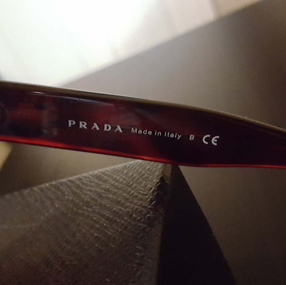 Prada Red Tortoise Shell Sunglasses - image 3