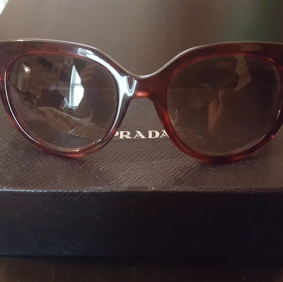 Prada Red Tortoise Shell Sunglasses - Picture 1 of 4