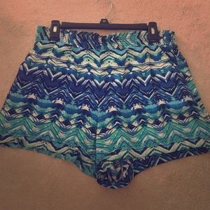 Blue Aztec Dress Shorts