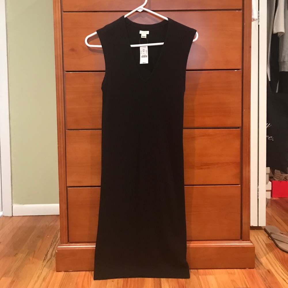 J Crew Ribbed sleeveless v neck dress