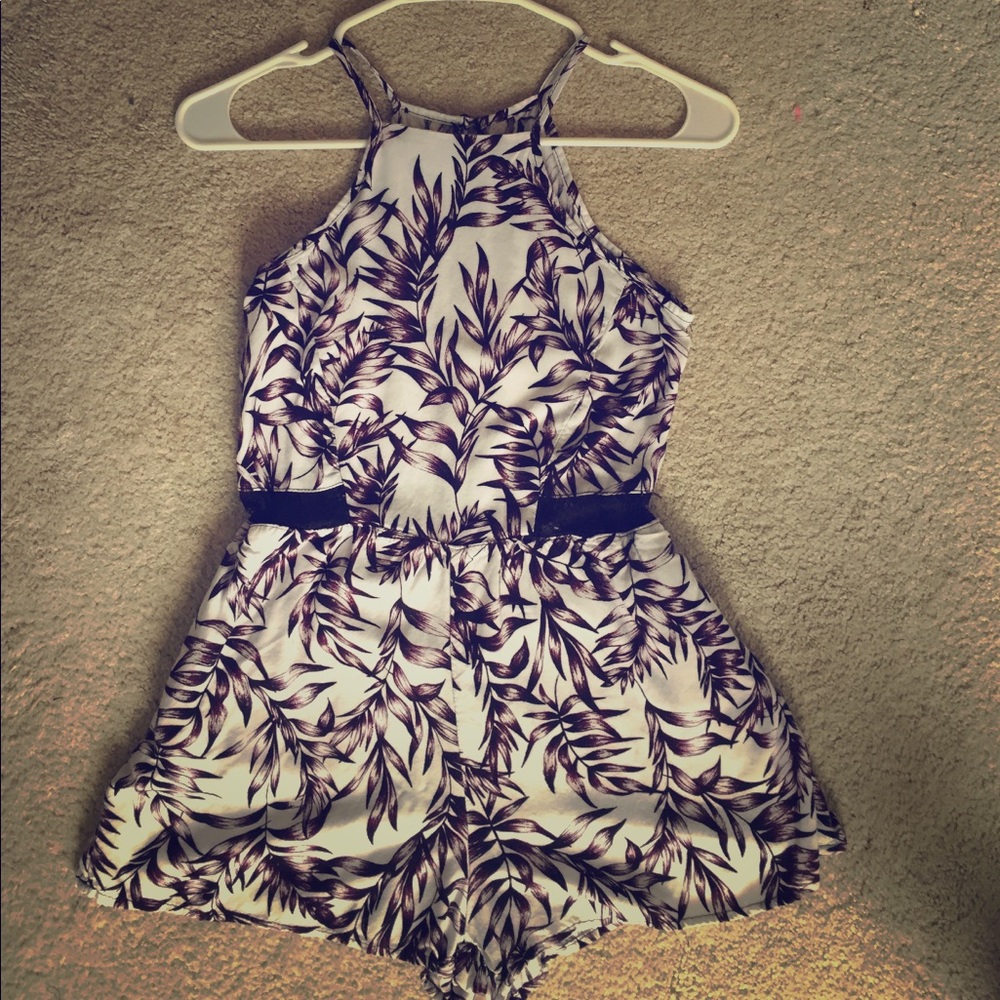 Charlotte Russe purple leaf romper