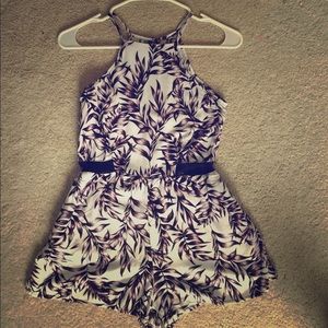Charlotte Russe purple leaf romper