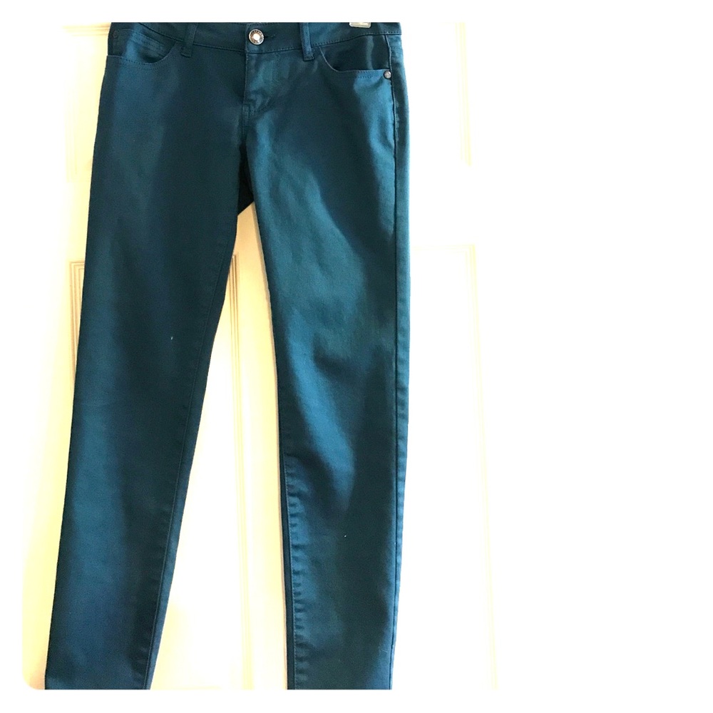Teal skinny jeans!