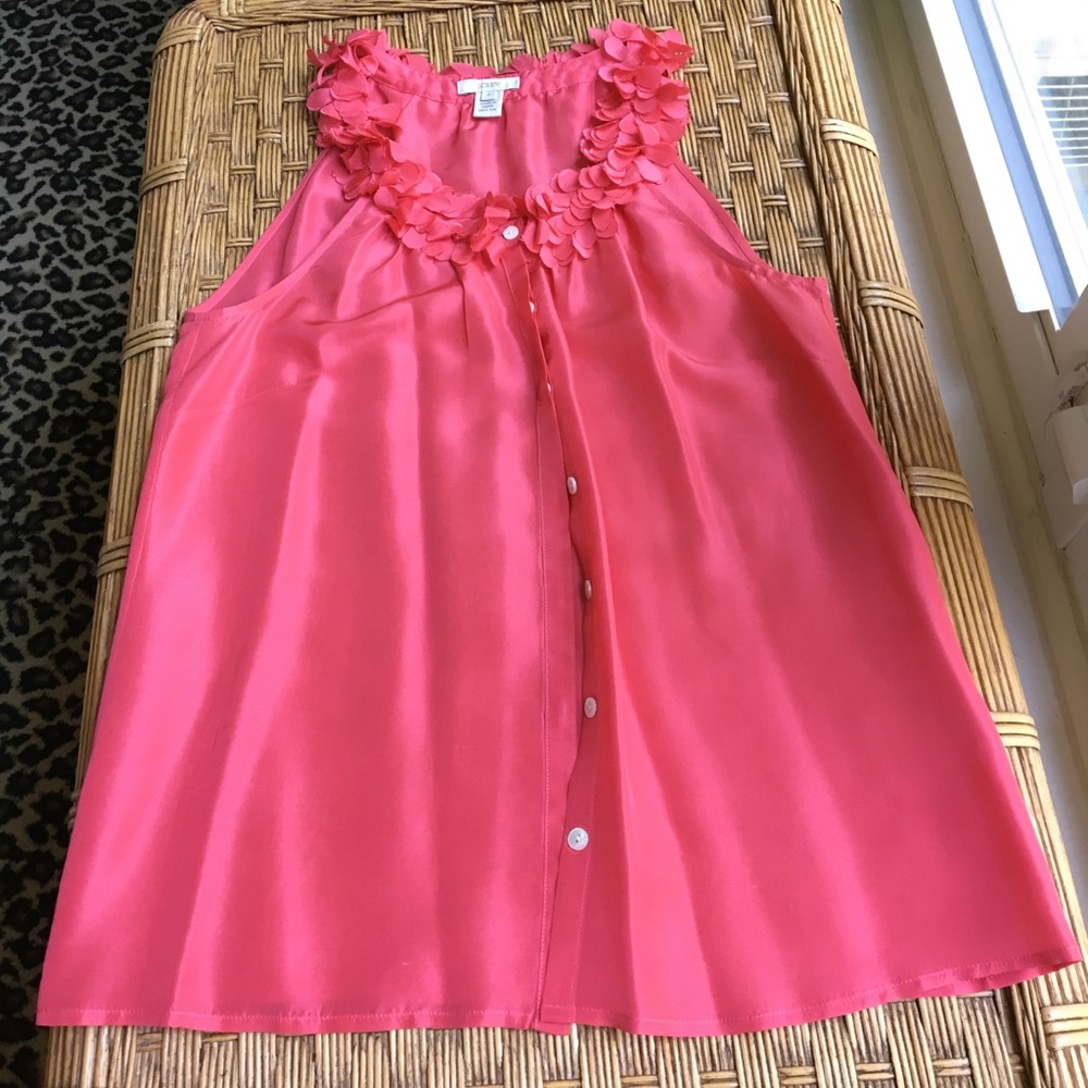J.Crew silk blouse with ruffle neckline