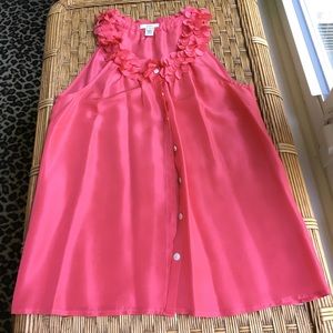 J.Crew silk blouse with ruffle neckline