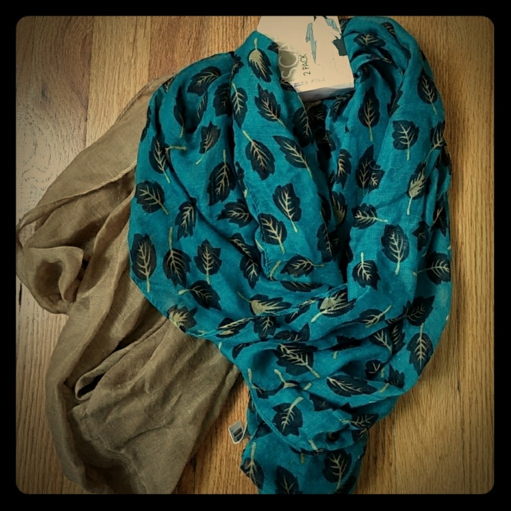 Two lightweight infinity scarves