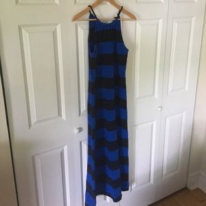 JCrew Maxi Dress in Navy/Royal Stripe