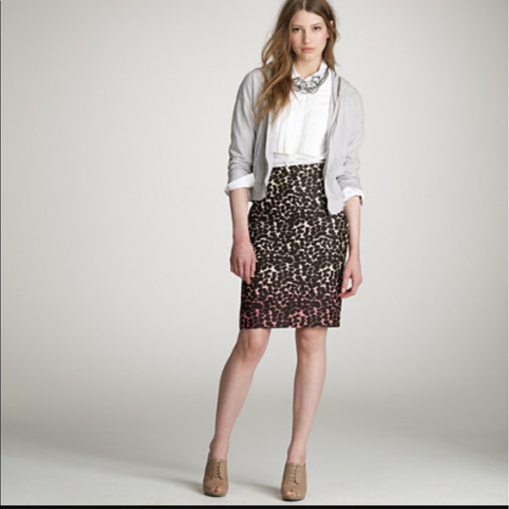 J. Crew Animal Print Pencil Skirt