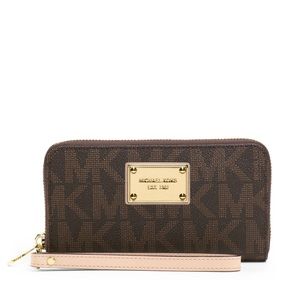 Michael Kors Leather Multi-Function Phone Case