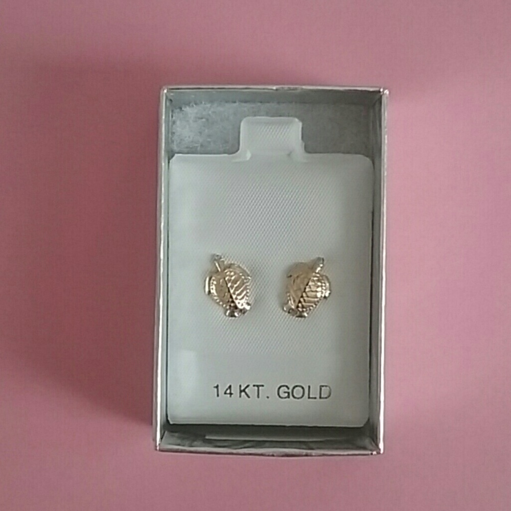 Beautiful Gold Turtle Post Earrings