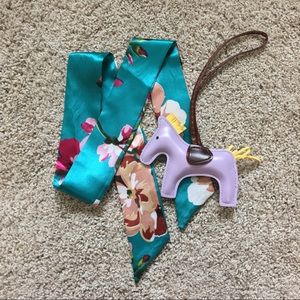 ⚡️SALE!!⚡️ 2pcs Silk Twilly + 1 pc Rodeo Bag Charm
