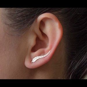 Leaf feather earrings