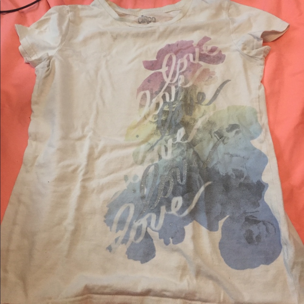 "Love" white shirt (water color)