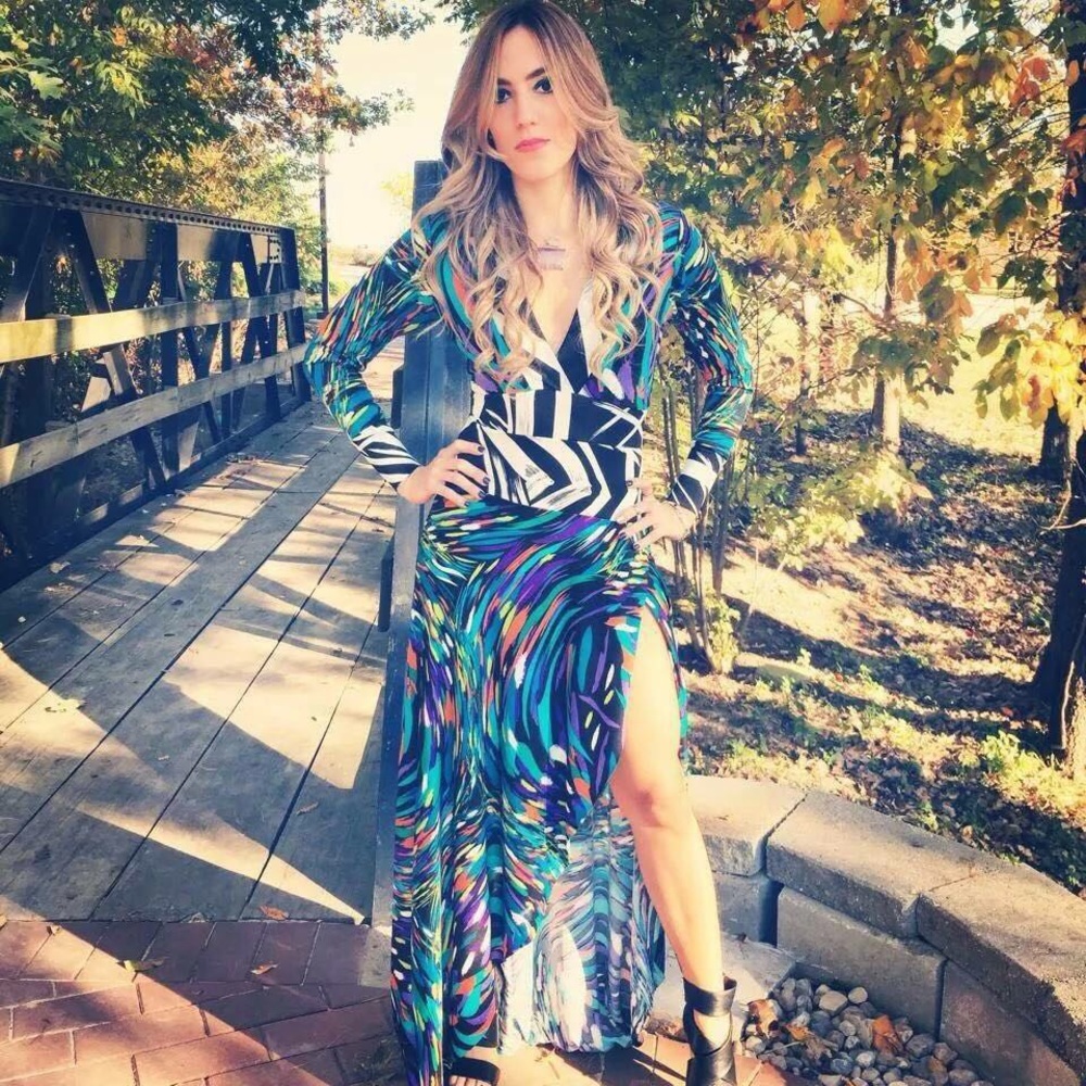 Boutique long and colorful dress