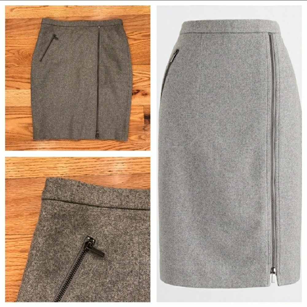 J.Crew Asymetric zip pencil skirt