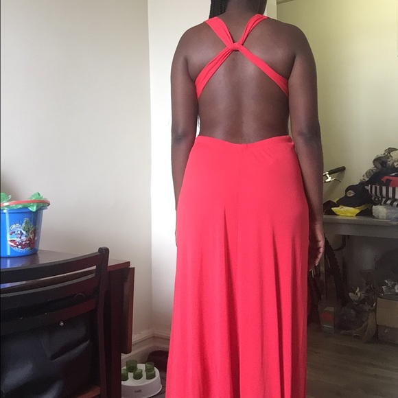 BCBG MAXAZRIA Red Olesya Draped cut out Gown - Picture 5 of 6