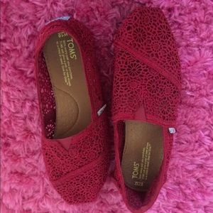 Red Crochet TOMS❤️
