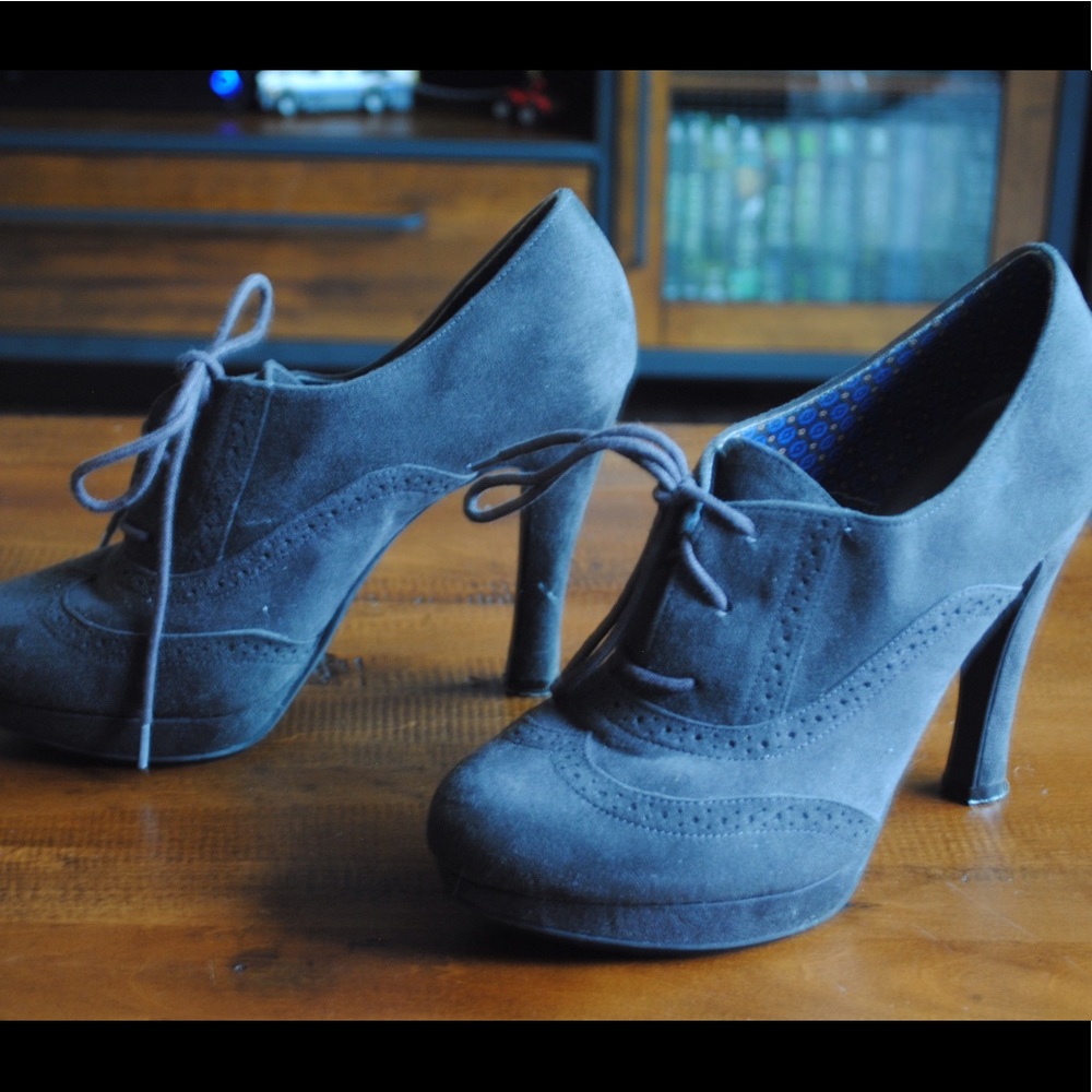 Jersey platform oxfords heels size 11