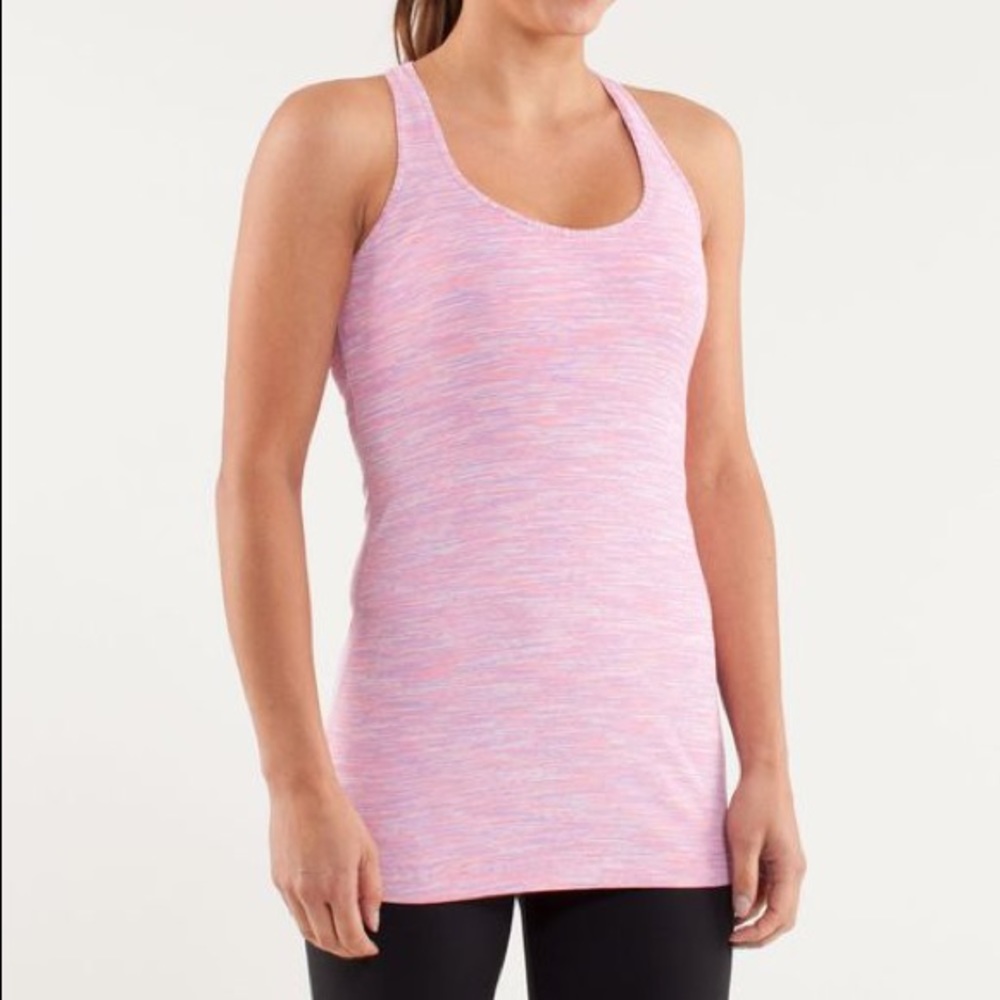 Lululemon Cool Racerback in Stripe pink