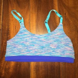 Blue and Pink Ivivva Convertible Training Bra