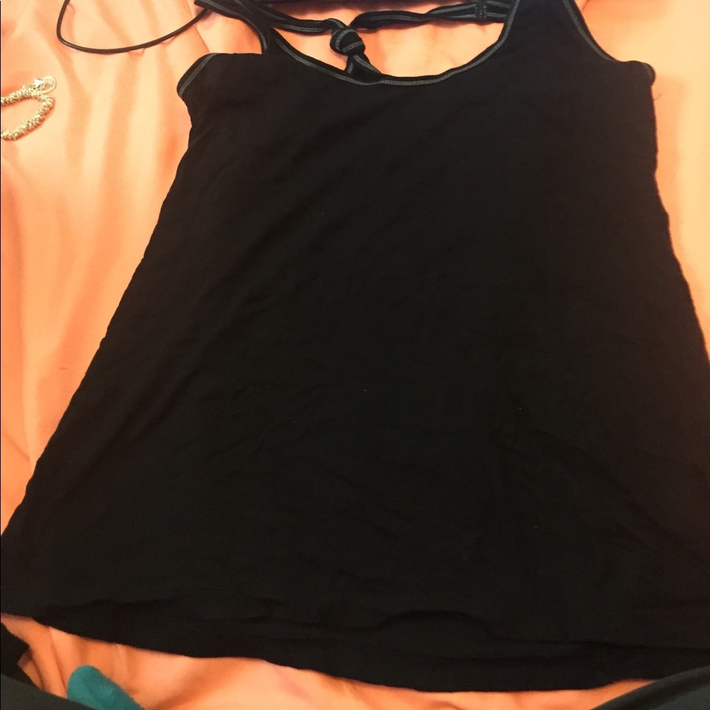 Black, tie up tank top