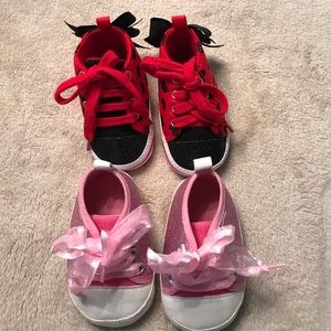 Two pair of brand new baby soft sole hi-tops