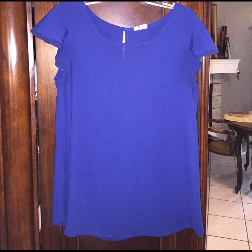 Navy Blue Cap Sleeve top
