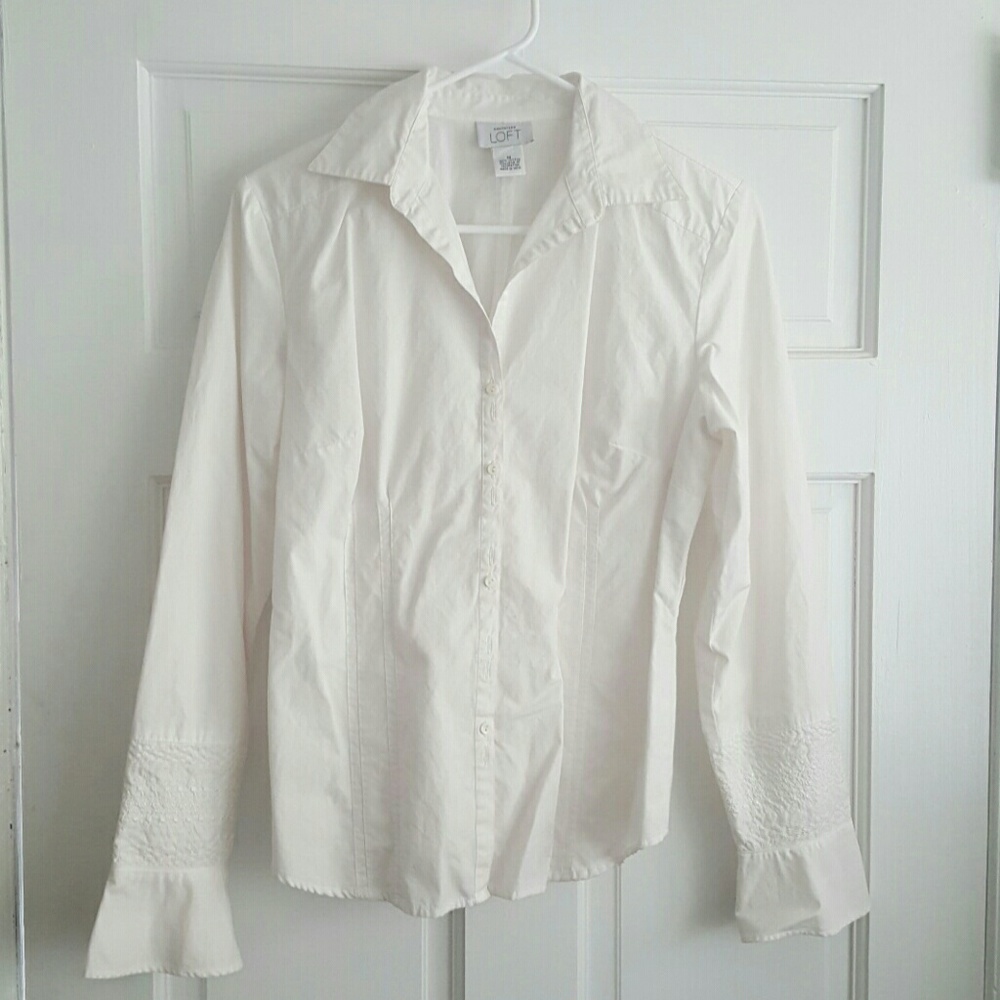 LOFT Crisp White Button-Down Shirt