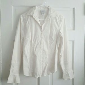 LOFT Crisp White Button-Down Shirt