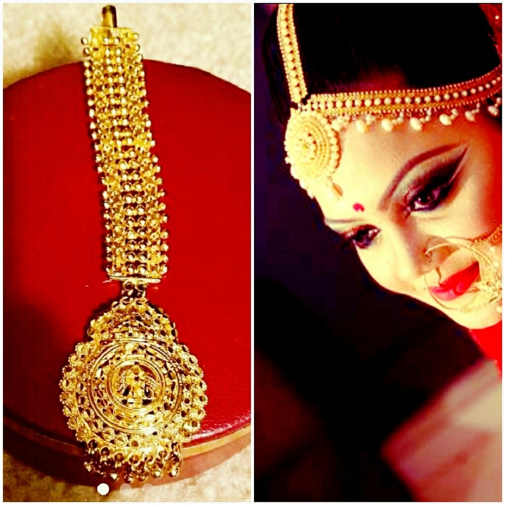 Bollywood indian Tikka headpiece 22k plated