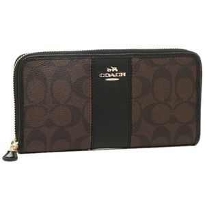 COACH Accordion Signature Zip Around Wallet