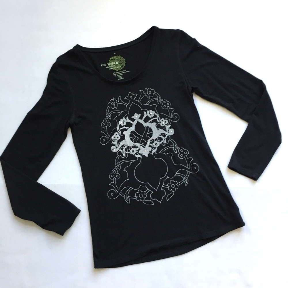 Eco yoga organic sustainable long sleeve t size S