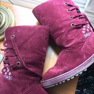 Just Fab Size 9 Burgundy Edmonton Boots