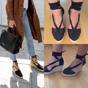 Aldo black Wedge espadrille size 8/38