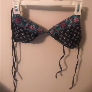 Flowered bathing suit set