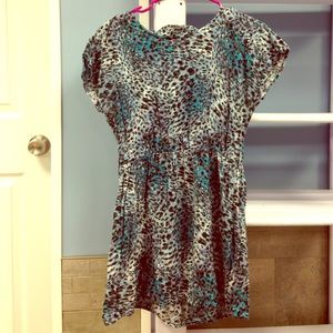 Cheetah print teal dress