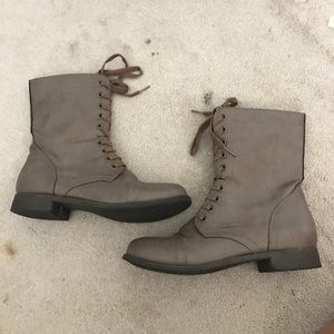 Light brown combat boots